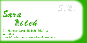 sara mileh business card